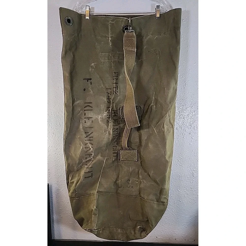 Vintage Original WWII - Vietnam US ARMY‎ Duffel Bag TWEEDIES- NAMED.
